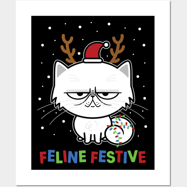 Feline Festive Wall Art by Kitty Cotton